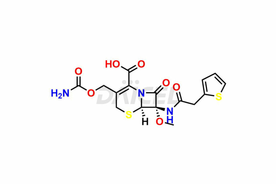 (6R,7S)-3-((carbamoyloxy)methyl)-7-methoxy-8-oxo-7-(2-(thiophen-2-yl)acetamido)-5-thia-1-azabicyclo[4.2.0]oct-2-ene-2-carboxylic acid